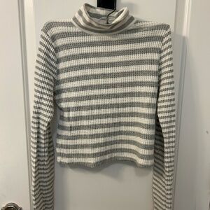 Aerie Striped Long Sleeve Turtleneck Top